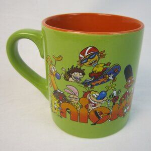 Nickelodeon Retro 90's Characters Coffee Mug Cup Green & Orange Ceramic 14 Oz